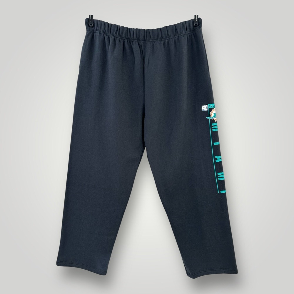 Miami Dolphins NFL Team Apparel‎ Sweatpants Mens 3XL Black Graphic Print 42x34